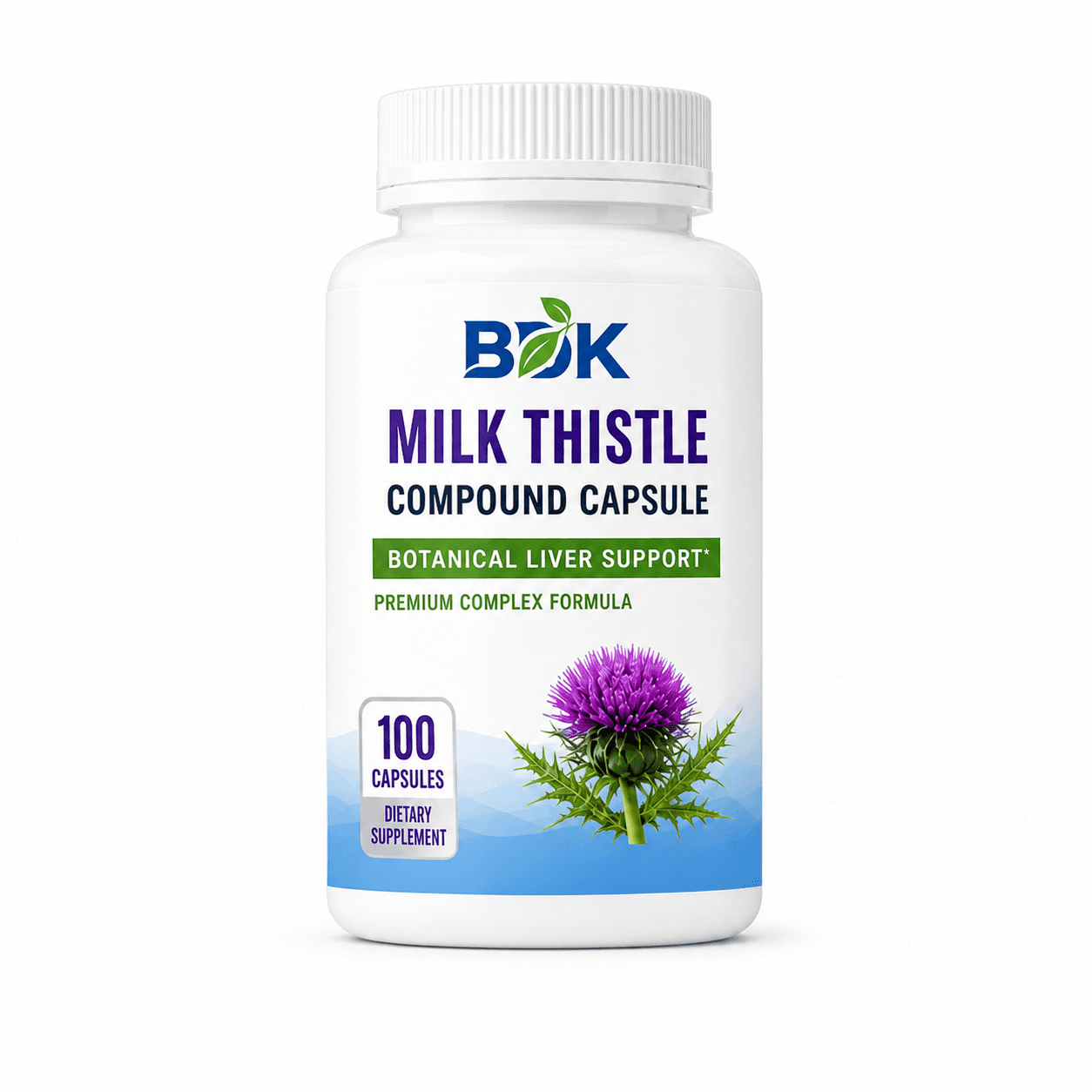 BDK milk thistle compound capsule bottle from a completed Australian customer project