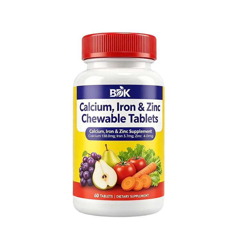 Calcium, Iron & Zinc Chewable Tablets supplement product presentation
