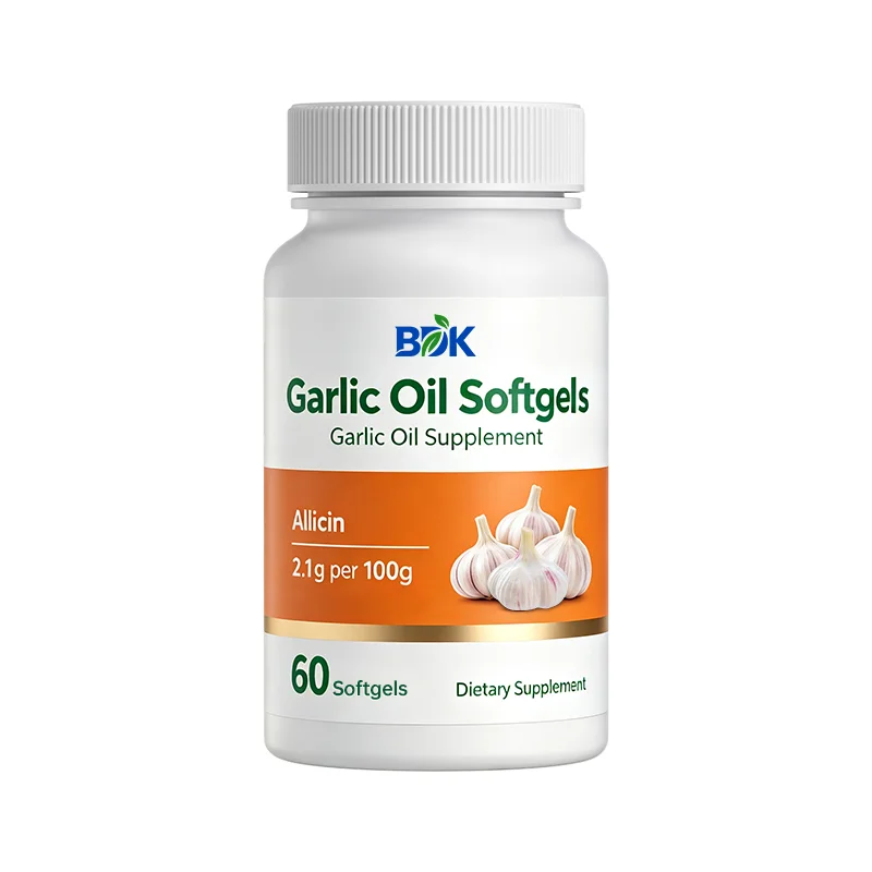 Garlic Oil Softgels supplement product presentation