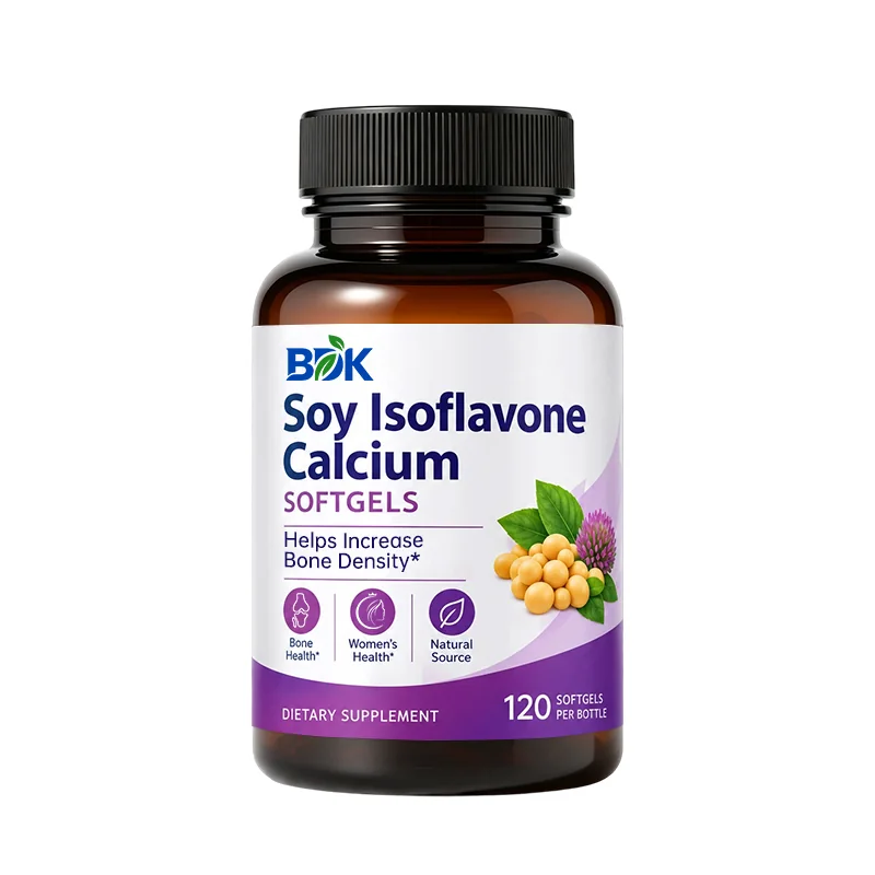 Soy Isoflavone & Calcium Softgels supplement product presentation