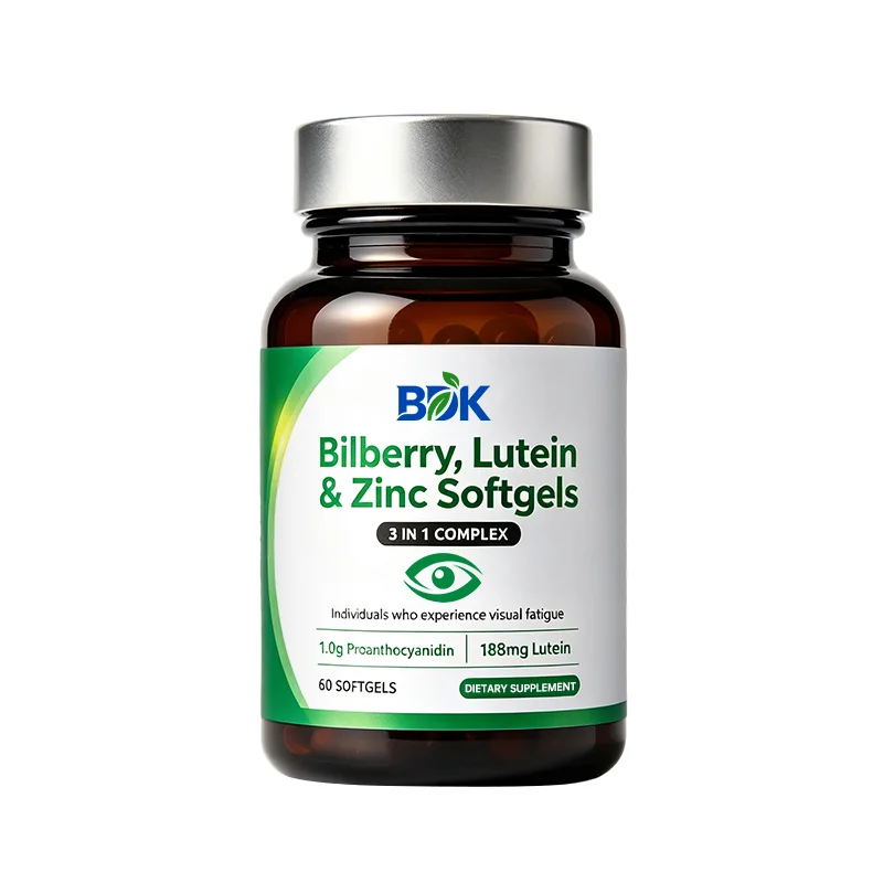 Bilberry, Lutein & Zinc Softgels private label product presentation