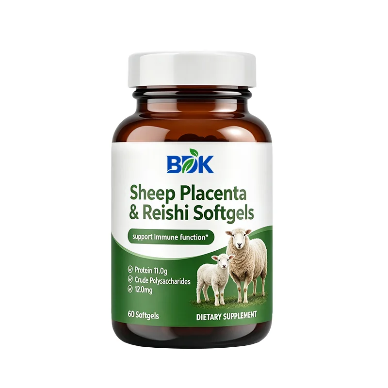 Sheep Placenta & Reishi Softgels private label product presentation